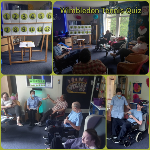 Wimbledon tennis quiz at Staveley Birkleas specialist nursing home 