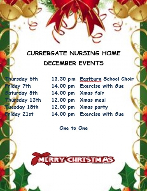 Six December events that you won't want to miss at Currergate Nursing Home in Steeton