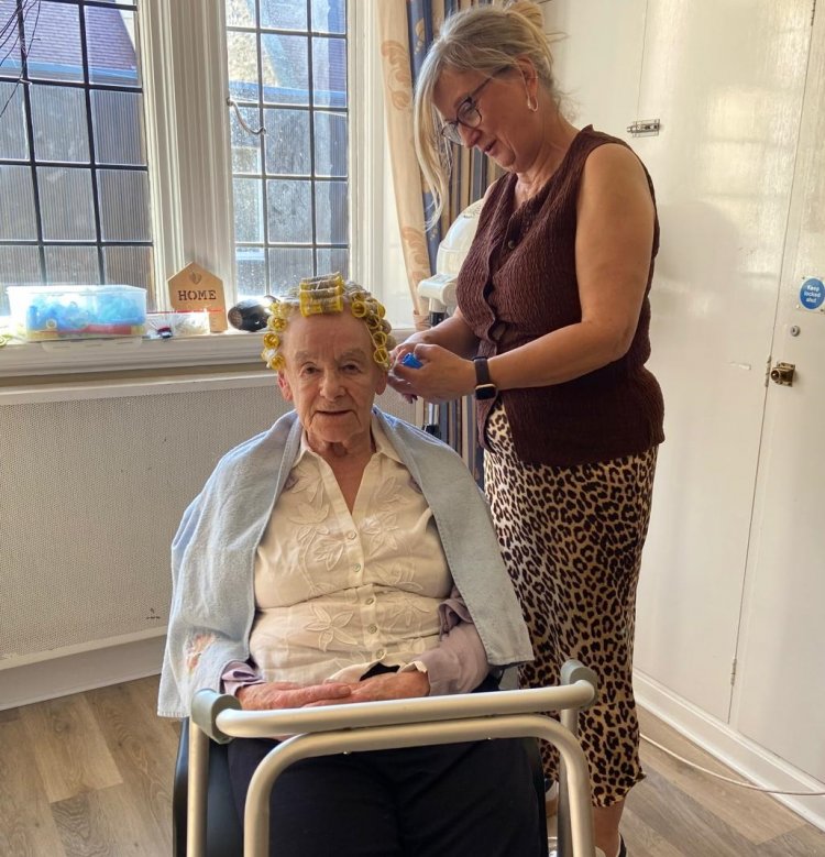 Pampering residents with weekly haircare at Brookfield Care Home