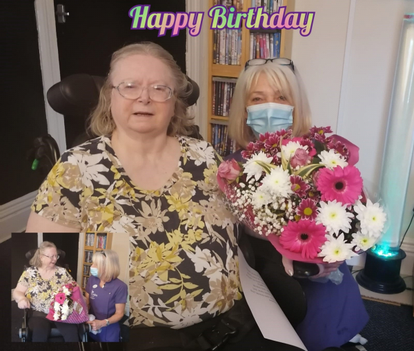 Birthday fun for Rita at Staveley Birkleas Nursing Home