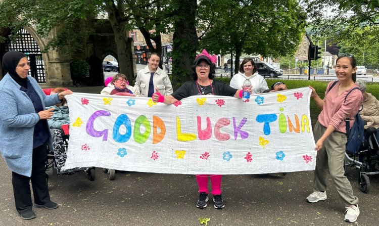 Celebrating Tina’s achievement in the Race for Life