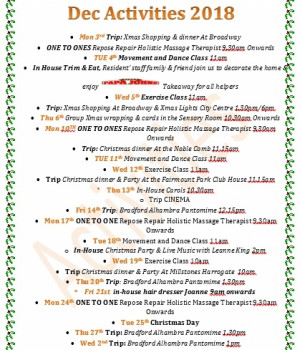 A fun packed festive schedule at Staveley Birkleas Nursing Home