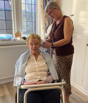 Pampering residents with weekly haircare at Brookfield Care Home