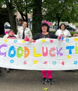 Celebrating Tina’s achievement in the Race for Life