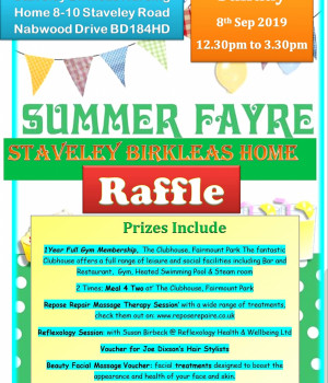 Raffle prizes revealed for Staveley Birkleas Summer Fayre 